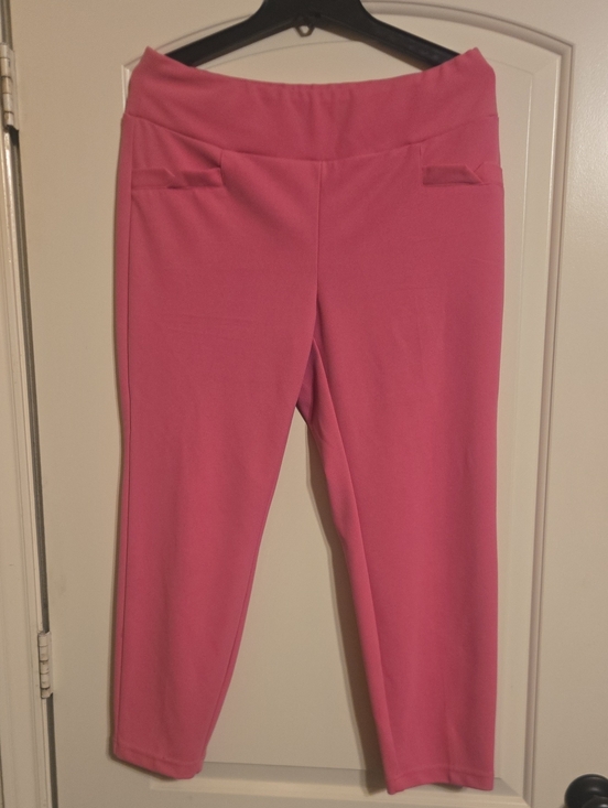 Soho Pants - Large Soho Women's Pink Pull-On Ponte Pants